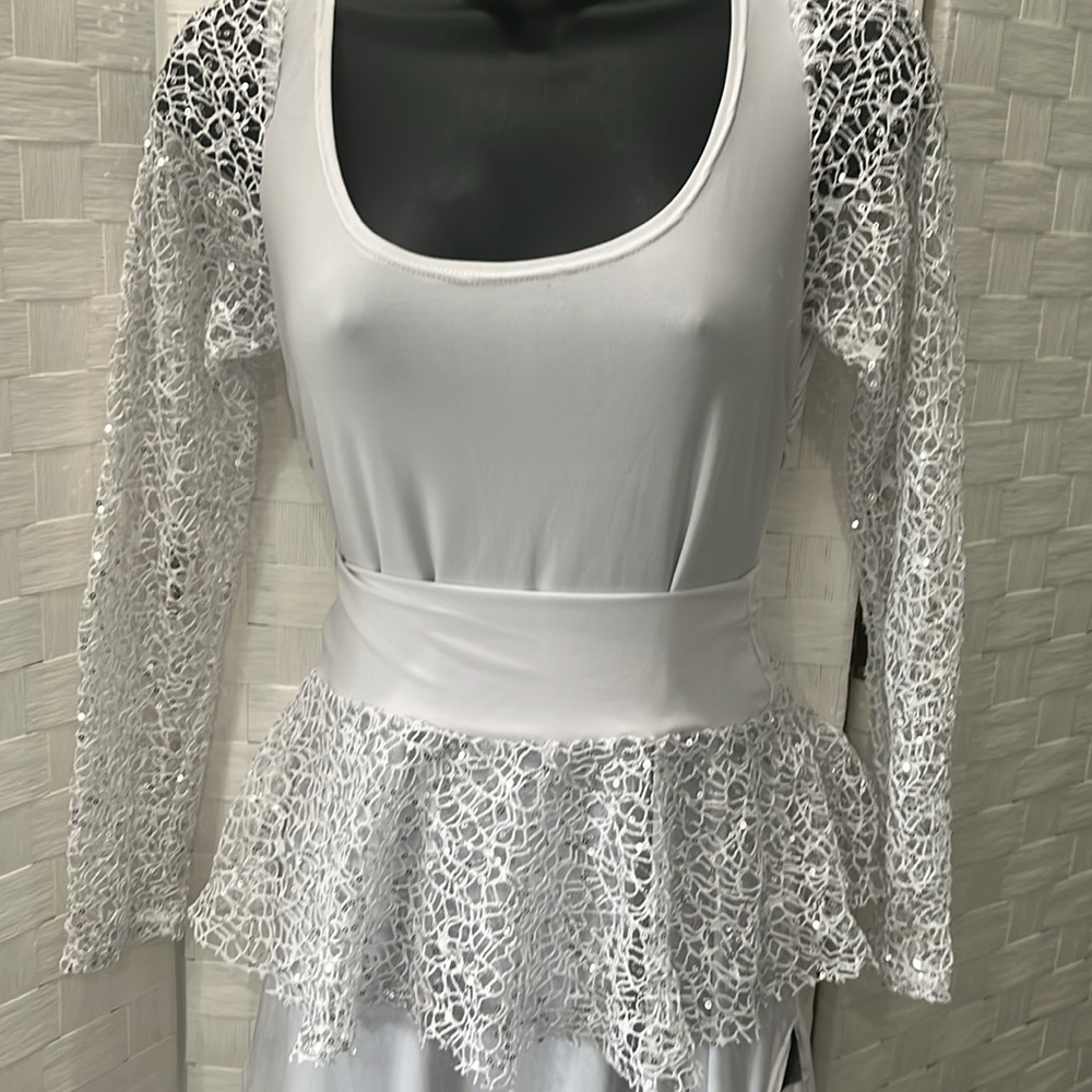 Sexy white gown Sequin Stretchy M